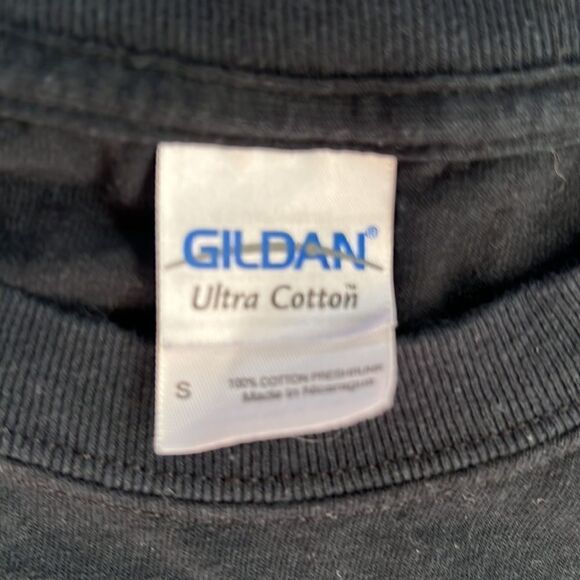 Gildan Short Sleeve Small Black Blue White Cotton Soccer T-Shirt Respect All Fea - Picture 4 of 5